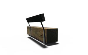 [translation-not-found:street-furniture], ławka, kłoda, oparcie z drewna, siedzisko z drewna