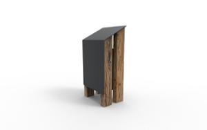 [translation-not-found:street-furniture], kosz, daszek, kłoda, wrzut z boku
