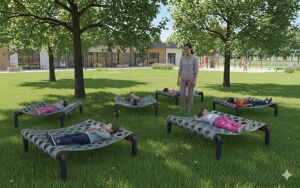 [translation-not-found:street-furniture], autre, ławka, strefa relaksu, dzieci, hamak, leżanka, stolik, wzór zastrzeżony, zielona klasa