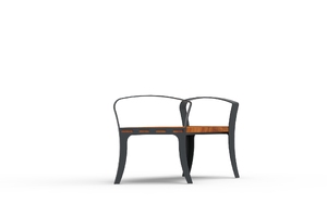 [translation-not-found:street-furniture], ława, siedzisko z drewna, stylizowane
