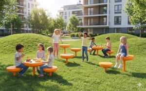 [translation-not-found:street-furniture], ława, jednoosobowe, siedzisko ze stali