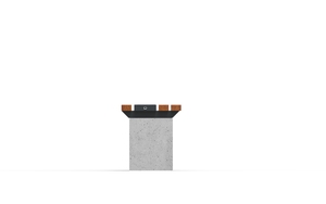 [translation-not-found:street-furniture], ława, solarny, beton, beton architektoniczny, fotowoltaika, na murku, siedzisko z drewna, solarna listwa smartbeam