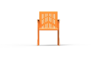 [translation-not-found:street-furniture], ławka, fotel / krzesło, jednoosobowe, oparcie ze stali, siedzisko ze stali