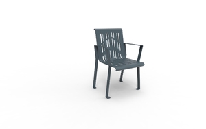 [translation-not-found:street-furniture], ławka, fotel / krzesło, jednoosobowe, oparcie ze stali, siedzisko ze stali