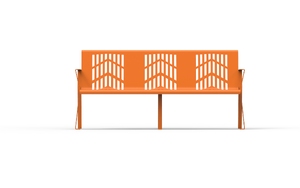 [translation-not-found:street-furniture], ławka, oparcie ze stali, siedzisko ze stali