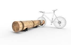[translation-not-found:street-furniture], parking rowerowy, kłoda, na koło