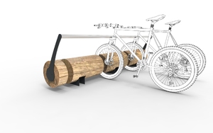 [translation-not-found:street-furniture], parking rowerowy, kłoda, na koło
