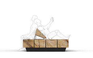 [translation-not-found:street-furniture], ławka, dwustronna, kłoda, leżanka, oparcie z drewna, siedzisko z drewna