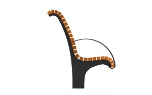 [translation-not-found:street-furniture], ławka, oparcie z drewna, podłokietnik, siedzisko z drewna, stylizowane, wysokie oparcie