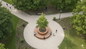 [translation-not-found:street-furniture], donica, autre, ława, ławka, po łuku / okrągła, trybuna
