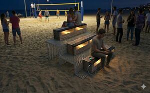 [translation-not-found:street-furniture], ława, ławka, solarny, kłoda, solarna listwa smartbeam, trybuna