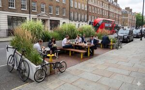 [translation-not-found:street-furniture], donica, ława, ławka, strefa relaksu, mobilna (do przestawiania paleciakiem), parklet, podpora, stół