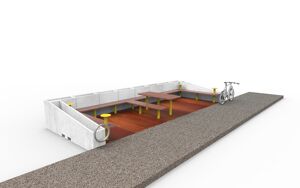 [translation-not-found:street-furniture], donica, ława, ławka, strefa relaksu, mobilna (do przestawiania paleciakiem), parklet, podpora, stół