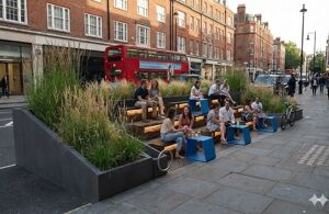 [translation-not-found:street-furniture], donica, ława, ławka, strefa relaksu, mobilna (do przestawiania paleciakiem), parklet, podpora, stół