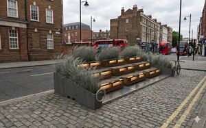 [translation-not-found:street-furniture], donica, ława, ławka, strefa relaksu, mobilna (do przestawiania paleciakiem), parklet, podpora, stół