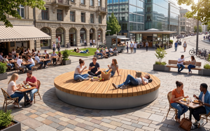 [translation-not-found:street-furniture], ława, dwustronna, kłoda, po łuku / okrągła