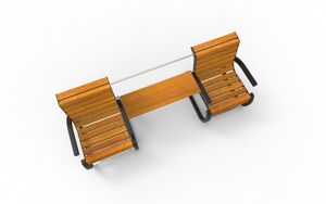 [translation-not-found:street-furniture], ławka, dla seniorów, niepełnosprawni, oparcie z drewna, siedzisko z drewna, stolik, stół