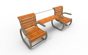 [translation-not-found:street-furniture], ławka, dla seniorów, niepełnosprawni, oparcie z drewna, siedzisko z drewna, stolik, stół