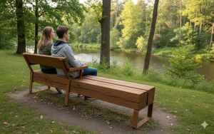 [translation-not-found:street-furniture], ława, ławka, kłoda, oparcie z drewna, siedzisko z drewna