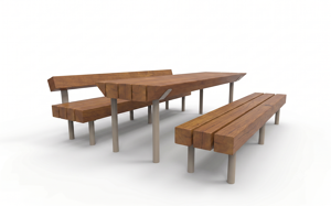 [translation-not-found:street-furniture], ławka, kłoda, komplet piknikowy, niepełnosprawni, siedzisko z drewna