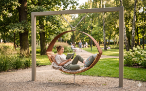 [translation-not-found:street-furniture], ławka, strefa relaksu, huśtawka, leżanka