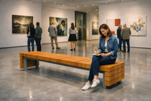 [translation-not-found:street-furniture], ława, deskowanie poprzeczne, siedzisko z drewna