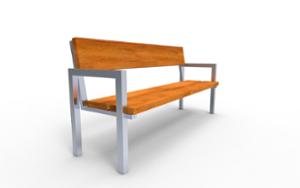 [translation-not-found:street-furniture], ławka, oparcie z drewna, podłokietnik, siedzisko z drewna