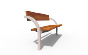 [translation-not-found:street-furniture], ławka, oparcie z drewna, siedzisko z drewna