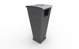 [translation-not-found:street-furniture], kosz, logo, popielniczka bezpieczna, popielniczka mała, wrzut z boku