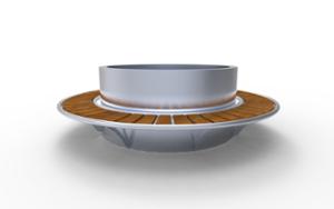 [translation-not-found:street-furniture], ława, ławka, donica, stal, siedzisko z drewna, oparcie ze stali, po łuku / okrągła, cena za metr bieżacy, długość mierzona po dłuższym boku