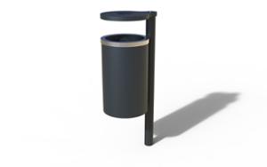 [translation-not-found:street-furniture], kosz, popielniczka bezpieczna, na słupku, logo, daszek