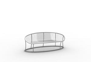 [translation-not-found:street-furniture], ławka, siedzisko ze stali, oparcie ze stali, logo