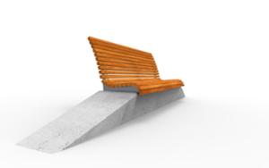 [translation-not-found:street-furniture], ławka, siedzisko z drewna, oparcie z drewna, beton, beton architektoniczny, granit