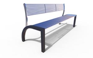 [translation-not-found:street-furniture], ławka, siedzisko ze stali, oparcie ze stali