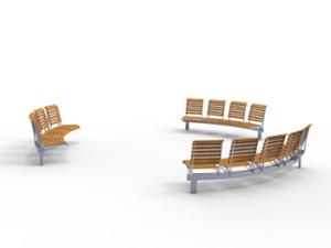 [translation-not-found:street-furniture], ławka, cena za metr bieżacy, długość mierzona po dłuższym boku, modułowe, oparcie z drewna, po łuku / okrągła, siedzisko z drewna
