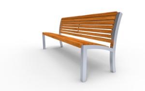 [translation-not-found:street-furniture], ławka, oparcie z drewna, siedzisko z drewna