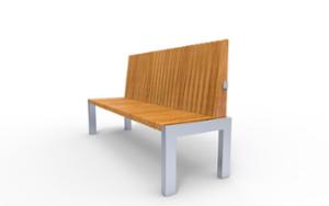 [translation-not-found:street-furniture], ławka, oparcie z drewna, scandinavian line, siedzisko z drewna