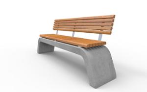 [translation-not-found:street-furniture], ławka, beton, beton architektoniczny, oparcie z drewna, siedzisko z drewna