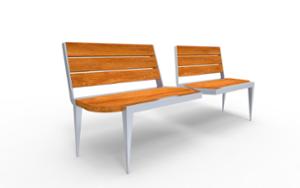 [translation-not-found:street-furniture], ławka, siedzisko z drewna, oparcie z drewna, dwustronna