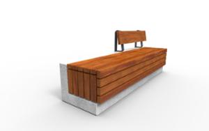 [translation-not-found:street-furniture], ława, ławka, siedzisko z drewna, oparcie z drewna, beton, beton architektoniczny