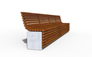 [translation-not-found:street-furniture], ławka, siedzisko z drewna, oparcie z drewna, beton, na murku, beton architektoniczny