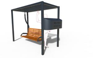 [translation-not-found:street-furniture], autre, ławka, strefa relaksu, biblioteka społeczna, huśtawka, pergola