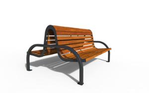 [translation-not-found:street-furniture], ławka, siedzisko z drewna, oparcie z drewna, podłokietnik, dwustronna