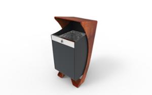 [translation-not-found:street-furniture], kosz, daszek, wrzut z boku, corten