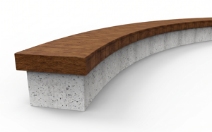 [translation-not-found:street-furniture], ława, beton, beton architektoniczny, deskowanie pionowe, deskowanie poprzeczne, kłoda, po łuku / okrągła