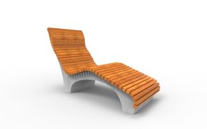 [translation-not-found:street-furniture], ławka, siedzisko z drewna, oparcie z drewna, beton, beton architektoniczny, leżanka, stylizowane, strefa relaksu
