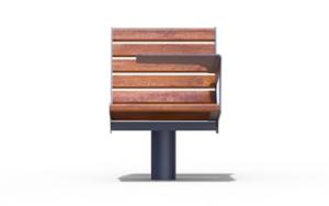 street furniture, chair, for single person, seating, wood backrest, wood seating, table
