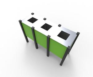 mažoji arhitektūra, šiukšliadėžė, logo, modulinis, pilna segregacija