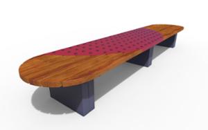 street furniture, double-sided, bench, curved