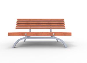 street furniture, double-sided, seating, logo, wood backrest, wood seating